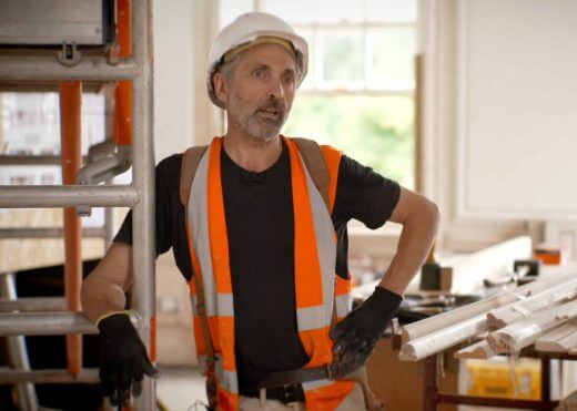 Joiner Bernard White working at The Sherborne