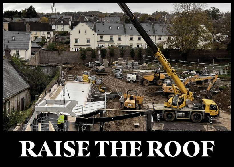 The Sherborne pavilion under construction